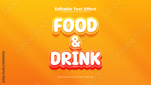 Orange and yellow food and drink 3d editable text effect - font style