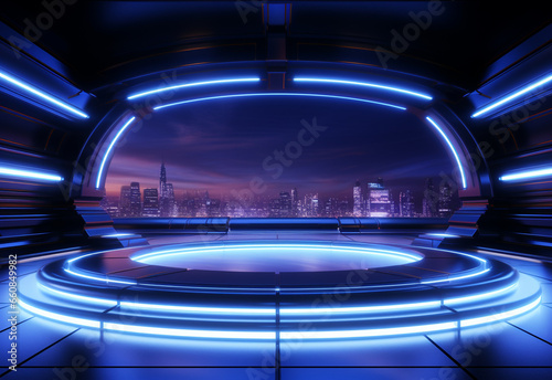 Neon illuminated futuristic backdrop realistic image, ultra hd, high design very detailed