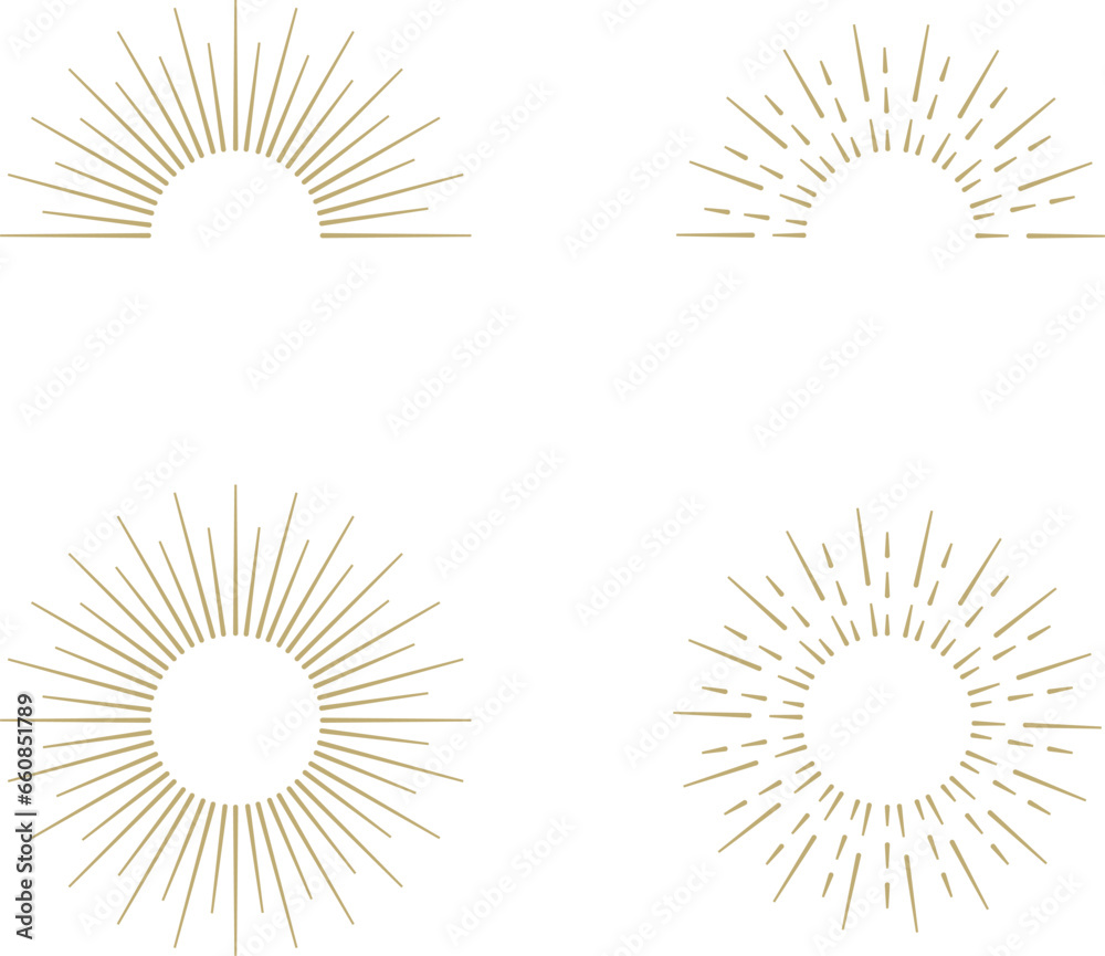 Vintage sunburst collection. Big set sunburst best quality. Sun rays. Radial sunset beams. Fireworks. Vector illustration.