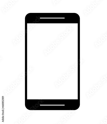 Black smartphone mockup on a white background