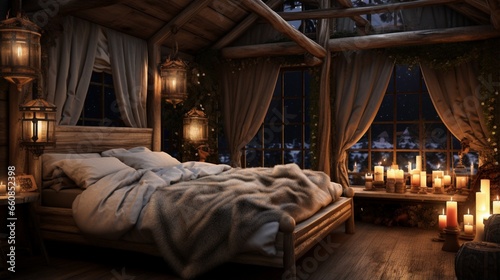 Transform your bedroom into a cozy sanctuary with rustic decor and soft lighting © Muzamil