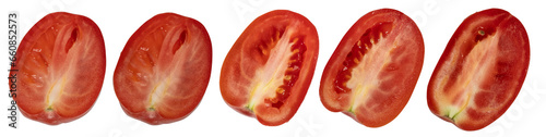 Sliced tomatoes collection isolated on transparent  background  © paulmalaianu