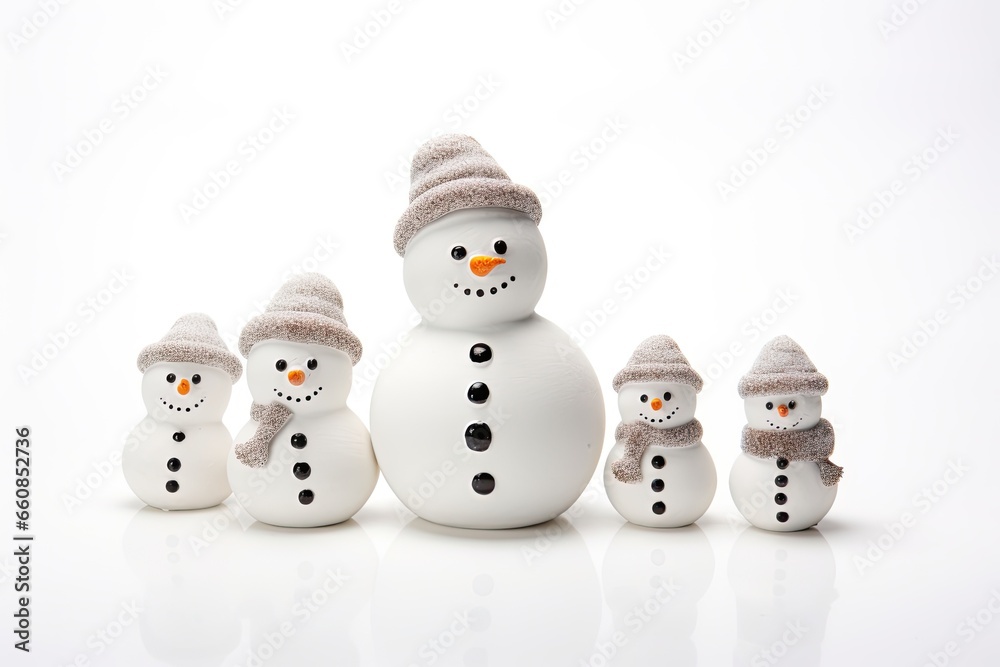 Group of Snowmen Standing Next to Each Other Group of Snowmen Standing Next to Each Other
