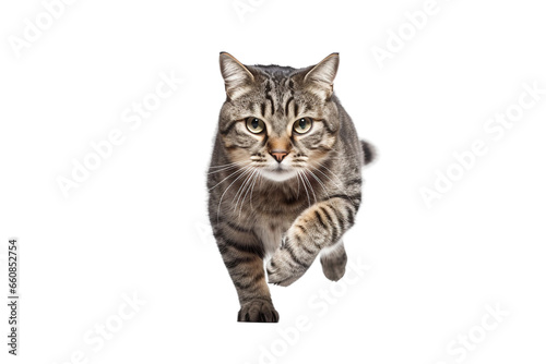 cat running isolated on transparent background, Generative Ai
