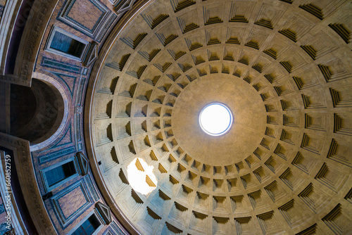 Temple of Pantheon with the Hole on the Roof in Rome, Lazio in italy.