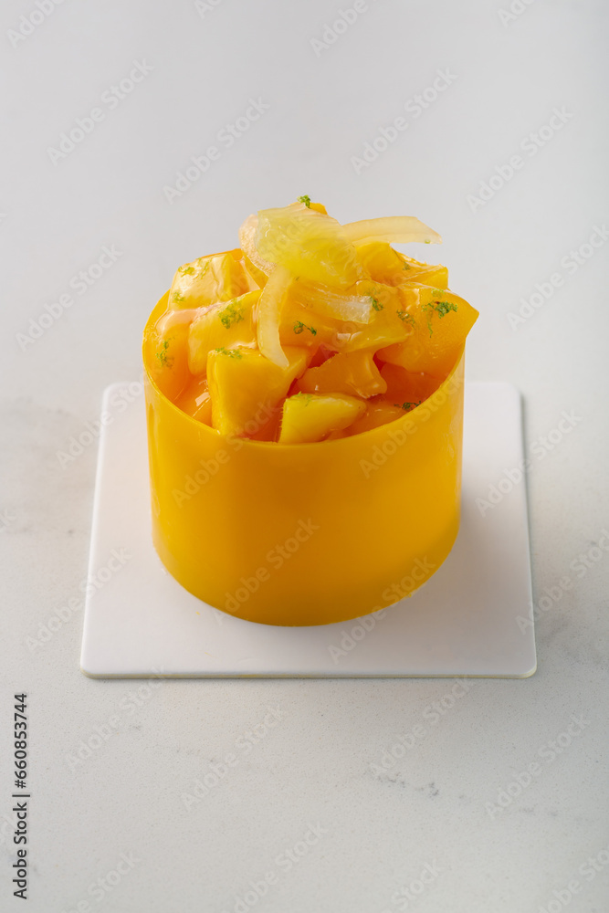 Fine French dessert and cakes on bright and white background. Petite Gateau and Entremet cakes. Well decorated celebration cakes. Fine French dessert and cakes on bright and white background. Petite Gateau and Entremet cakes. Well decorated celebration cakes.
