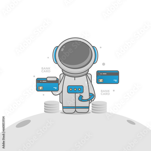 astronaut with bank card