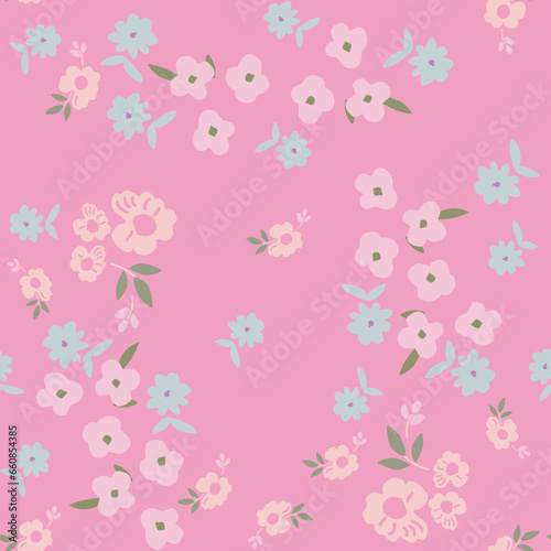 seamless, spaced out, floral pattern, flowers in bunches, clusters