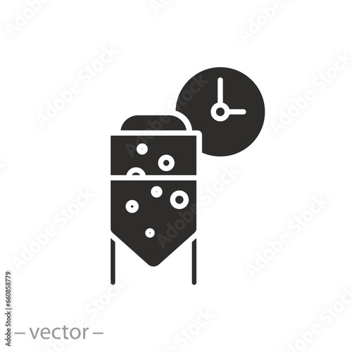 fermentation icon, drink production industry, flat symbol on white background - vector illustration eps10