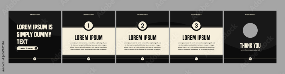 Naklejka premium set of carousel templates for Instagram posts