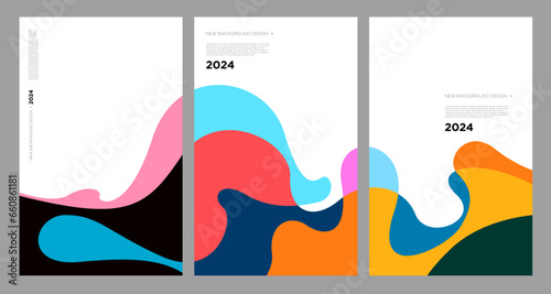 Vector Illustration colorful liquid and fluid abstract for banner template 2024