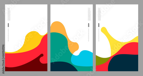 Vector Illustration colorful liquid and fluid abstract for banner template 2024