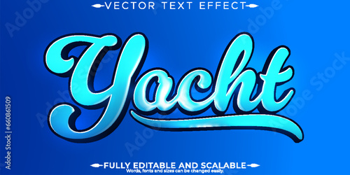 Yachingt club text effect, editable sea and water text style