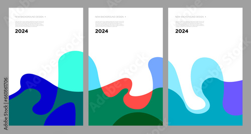 Fototapeta Naklejka Na Ścianę i Meble -  Vector Illustration colorful liquid and fluid abstract for banner template 2024
