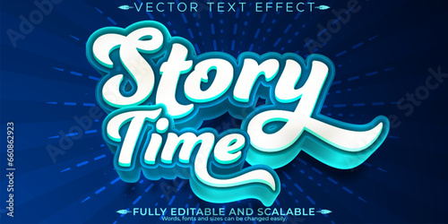 Fototapeta Naklejka Na Ścianę i Meble -  Story time text effect, editable modern and colorful customizable font style