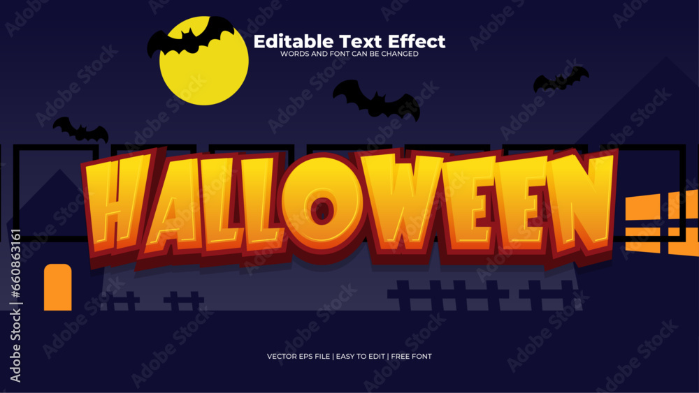 Black yellow and orange halloween 3d editable text effect - font style
