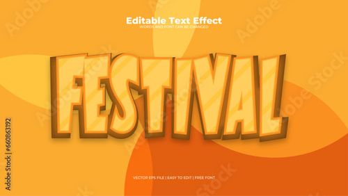 Orange and yellow festival 3d editable text effect - font style