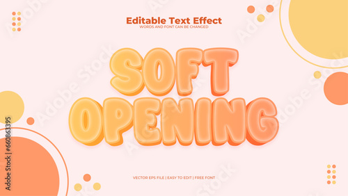 Pink yellow and orange soft opening 3d editable text effect - font style