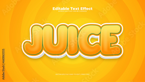Yellow juice 3d editable text effect - font style