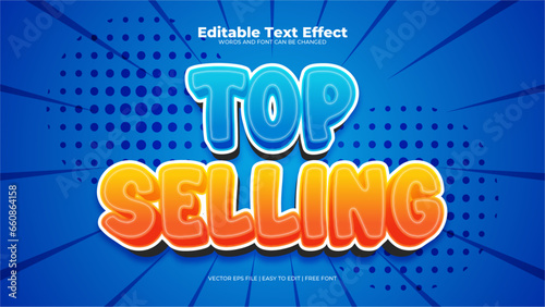 Blue orange and white top selling 3d editable text effect - font style