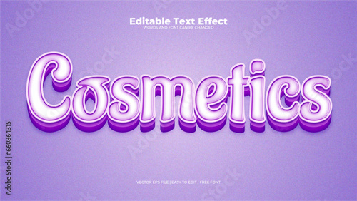 Purple violet and white cosmetics 3d editable text effect - font style