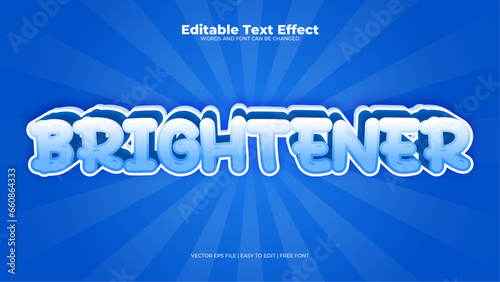 Blue and white brightener 3d editable text effect - font style