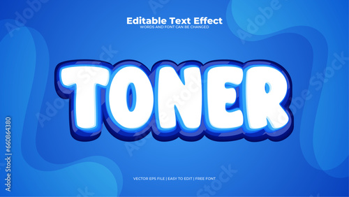 Blue and white toner 3d editable text effect - font style