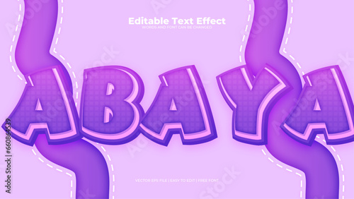 Purple violet abaya 3d editable text effect - font style