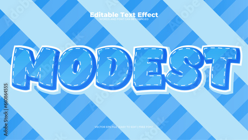 Blue modest 3d editable text effect - font style