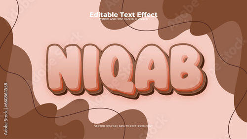 Brown and pink niqab 3d editable text effect - font style