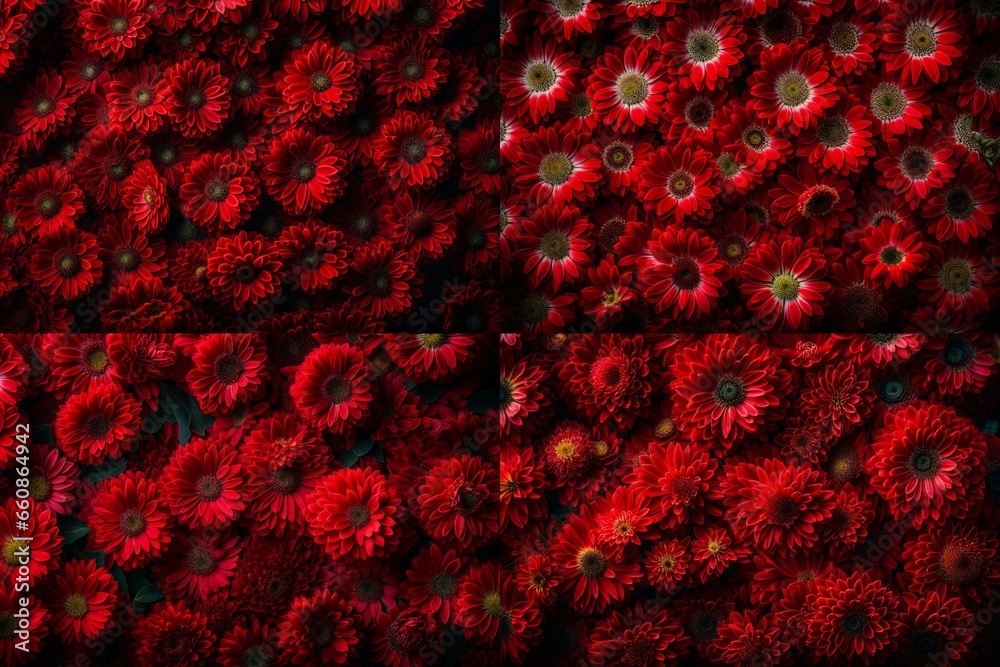 top view of red flowers full frame