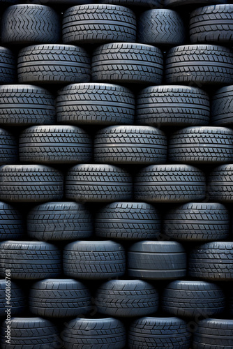 Wall of a new rubber tires
