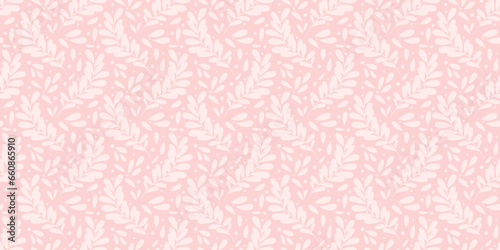 Pastel pink leaf background, seamless vector repeat pattern, lace style wallpaper