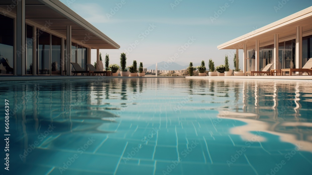 luxury swimming pool in the villa area