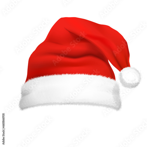 Santa Claus red hat isolated or transparent png. xmas hat or christmas hat 