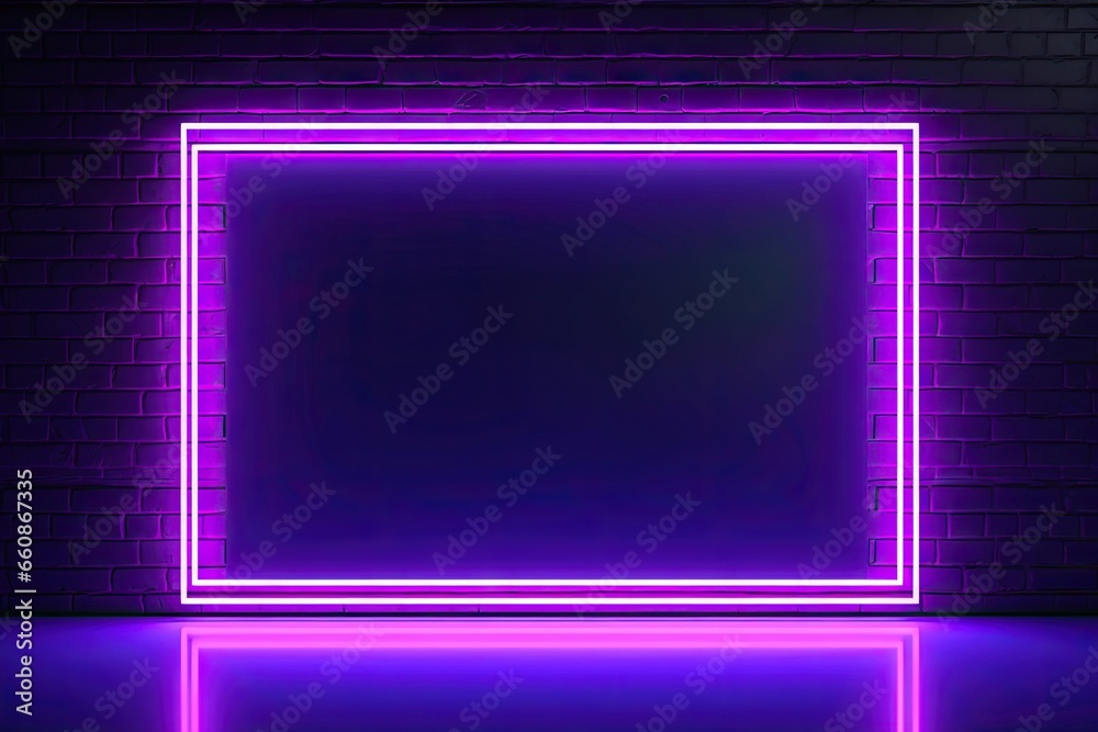 Glow frame in dark. Vibrant neon dreams. Futuristic interior. Electric elegance. Illumination in black background. Design and lights Glow frame in dark. Vibrant neon dreams. Futuristic interior. Electric elegance. Illumination in black background. Design and lights