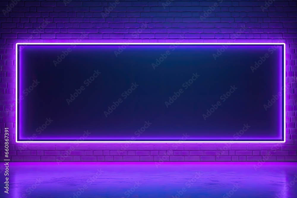 Glow frame in dark. Vibrant neon dreams. Futuristic interior. Electric elegance. Illumination in black background. Design and lights Glow frame in dark. Vibrant neon dreams. Futuristic interior. Electric elegance. Illumination in black background. Design and lights