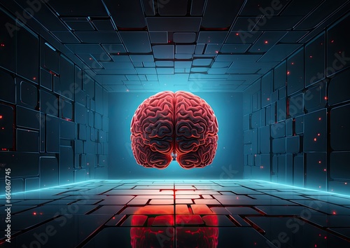 Ilustracion de un cerebro humano photo