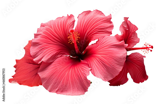 Hibiscus isolated on transparent background, Generative Ai