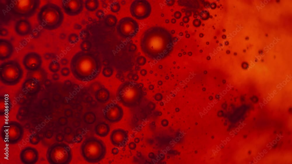 Chemical reaction of Ferric Chloride 3 and Baking Soda. Gas release