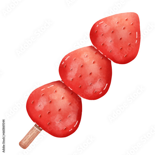 Tang Hu Lu Strawberry watercolor cute