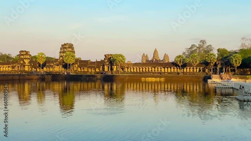 Angkor Wat, a temple complex in honor of the god Vishnu, built in the Angkor region, Siem Reap province in northern Cambodia photo