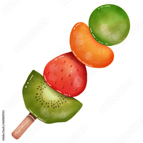 Tang Hu Lu fruits watercolor cute