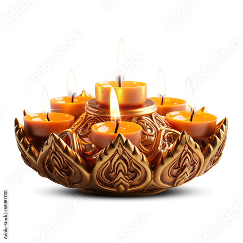 Indian festival decorated Diwali Diya, lighting Deepak