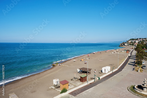 Fototapeta Naklejka Na Ścianę i Meble -  Akcakoca coastline, beach and sea at Duzce province, Turkey