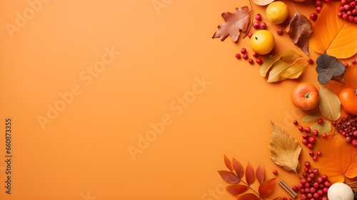 Autumnal Frame with Copy Space: Vibrant Orange Background © manuelcrafts