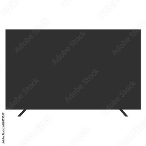 Modern flat screen television smart TV simple icon with white background electrical appliance vector illustration