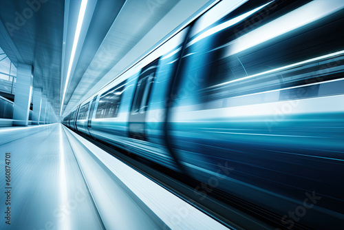 subway train in motion, blurred image  © Igor