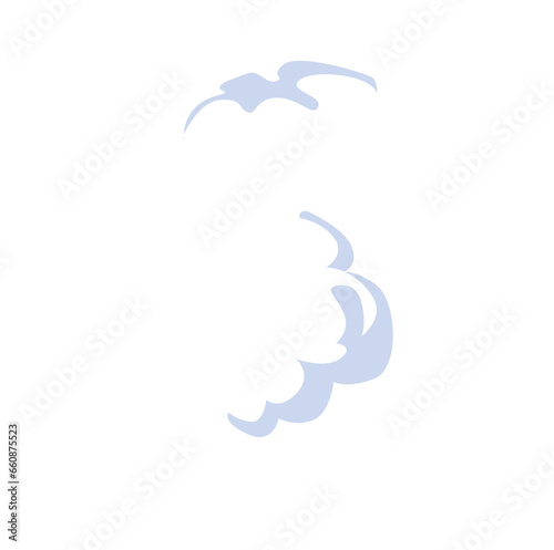 Cartoon smoke cloud. Comic smoke flows  dust  smog and smoke steaming cloud silhouettes isolated vector illustration. Wind silhouette steaming  smoke explosion  comic cloud