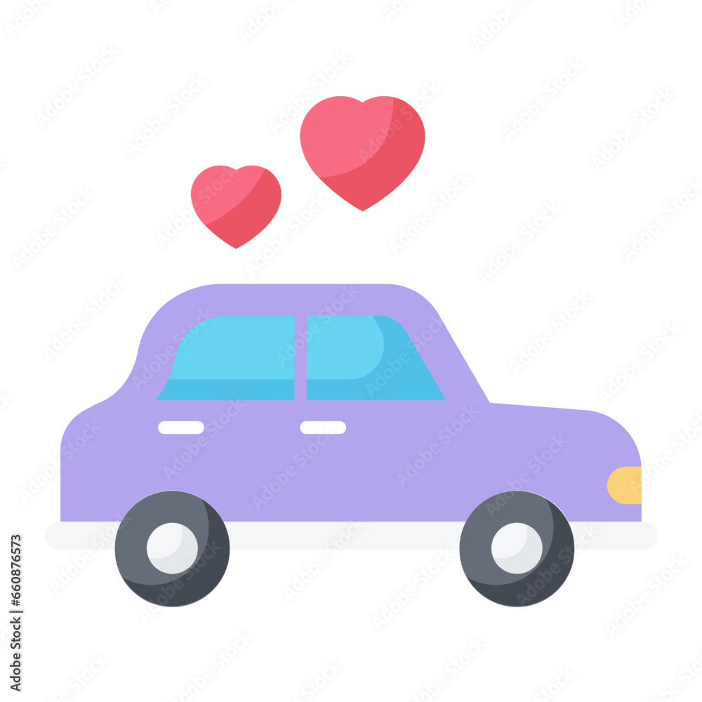 Wedding Car Flat Icon Wedding Car Flat Icon